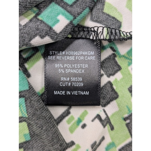 Maurices Babydoll Womens Small Green Black Geometric Ruffle Sleeve Stretch y2k - Picture 5 of 10